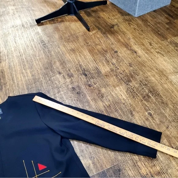 Vintage 80s John Roberts Embroidered Zip Up Black Jacket Blazer Size 14 - Picture 8 of 11